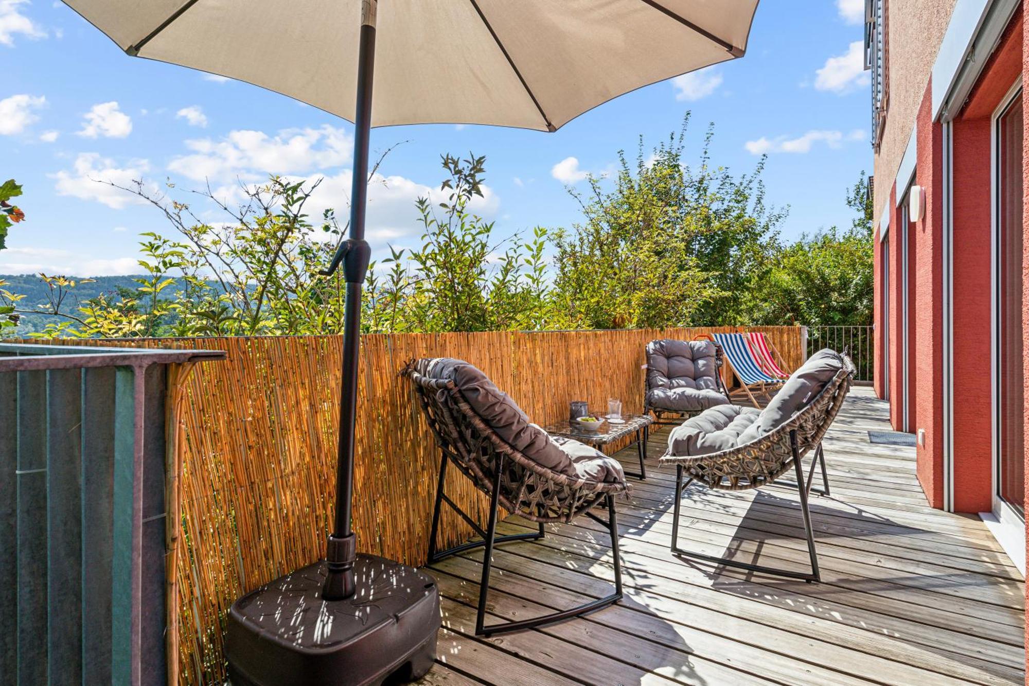 Business I Family Apartment I 1-4 Personen - Aare Blick, Nahe Altstadt I Beamer - 99" Leinwand I Terrassen Lounge Und Parkplatz Brugg  Exterior foto